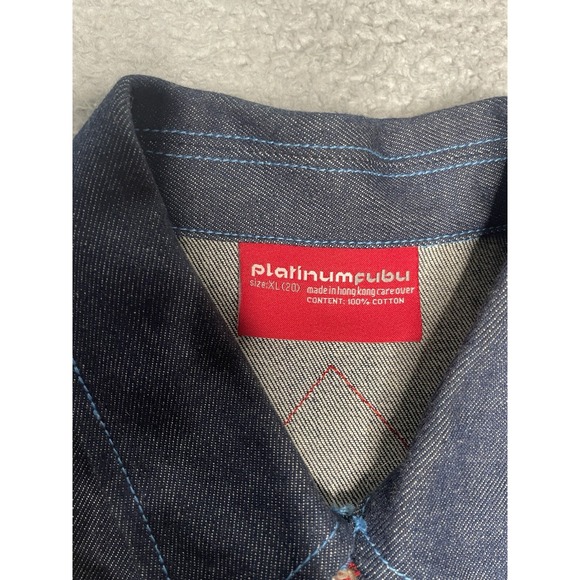 Vintage Platinum Fubu Fat Albert Denim Jean Jacket Mens XL Blue Rap Hip Hop - Picture 5 of 14